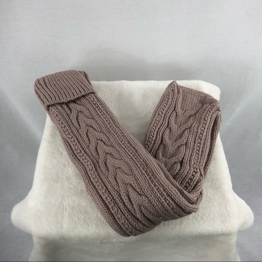 Tan knitted long socks